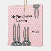 Babys 1st Pasgeborene roze gepersonaliseerd Keramisch Ornament (Links)