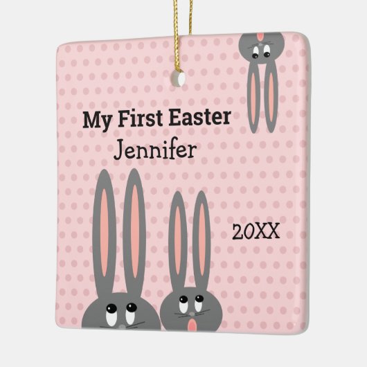 Babys 1st Pasgeborene roze gepersonaliseerd Keramisch Ornament (Links)