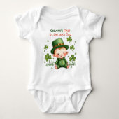 Baby's 1st St. Patrick's Day, Leprechaun in Train Romper (Voorkant)