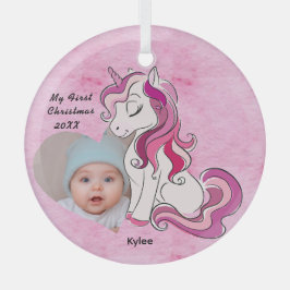 Baby's 1st Xmas Photo Ornament - Gepersonaliseerd 