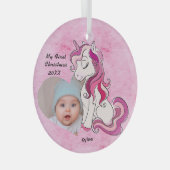 Baby's 1st Xmas Photo Ornament - Gepersonaliseerd  (Voorkant Rechts)