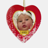 Baby's 2 Sided Foto Keepomwille Snowy Red Keramisch Ornament (Rechts)