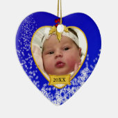 Baby's 2 Sided Photo Keepomwille Kerstmis Keramisch Ornament (Rechts)