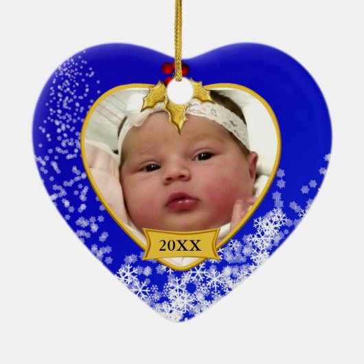 Baby's 2 Sided Photo Keepomwille Kerstmis Keramisch Ornament (Achterkant)