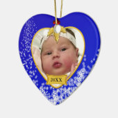 Baby's 2 Sided Photo Keepomwille Kerstmis Keramisch Ornament (Links)