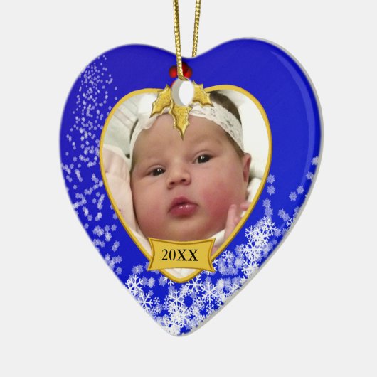 Baby's 2 Sided Photo Keepomwille Kerstmis Keramisch Ornament (Links)