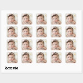 Baby's 2e kerstfeest Rode Sneeuwvlok  Vierkante Sticker (Vel)