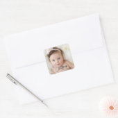 Baby's 2e kerstfeest Rode Sneeuwvlok  Vierkante Sticker (Envelop)