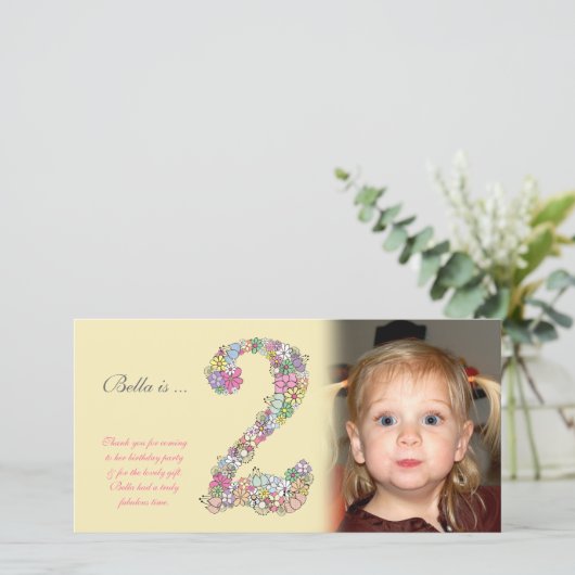 Baby's 2e Verjaardag Bedankt Fotokaart (Staand voorkant)