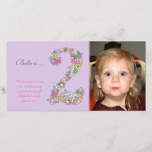 Baby's 2e verjaardag Dank je foto Bedankkaart