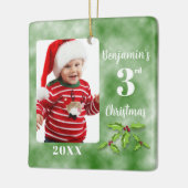 Baby's 3e Kerstmis Een Fotoplein Keramisch Ornament (Links)