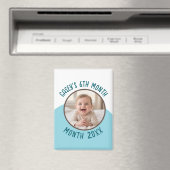 Baby's 6e maand aangepaste foto met naam en jaar  magneet (Insitu (Vaatwasser))