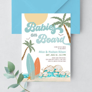 Baby's aan boord Sprinkle Surf Surfen Baby shower Kaart
