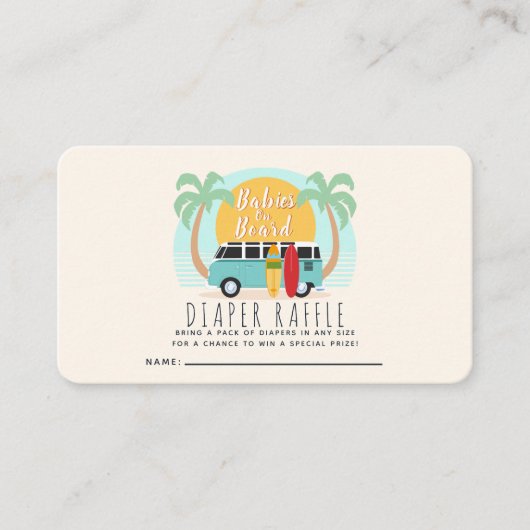 Baby's aan boord Van Gender-Neutrale Luier Raffle Visitekaartje (Voorkant)