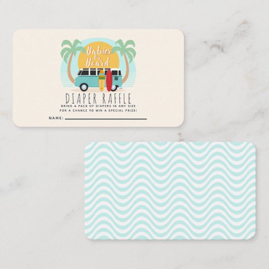 Baby's aan boord Van Gender-Neutrale Luier Raffle Visitekaartje (Voorkant / Achterkant)
