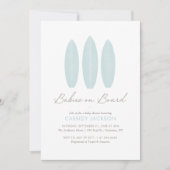 Baby's aan boord van Surfboard Twin Baby shower Kaart (Voorkant)