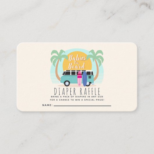 Baby's aan boord van Van Twins Luierraffel Visitekaartje (Voorkant)