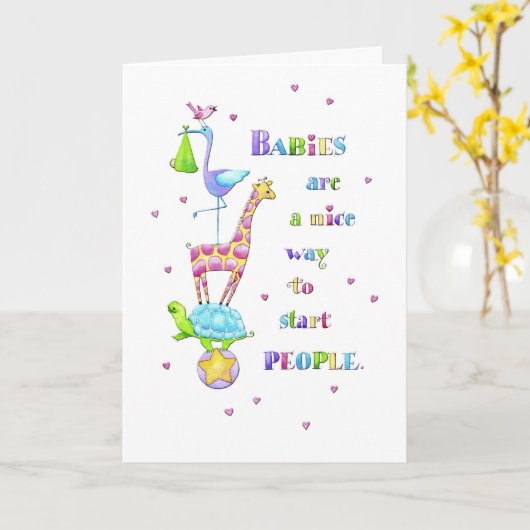 Baby's, aardige mensen kaart (Gele Bloem)