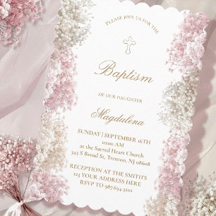 Baby's adem bloemen   babymeisje Doop Kaart