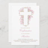 baby's adem bloemen kruis bevestiging kaart (Voorkant / Achterkant)