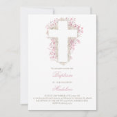 Baby's adem bloemen kruisen doop kaart (Voorkant)