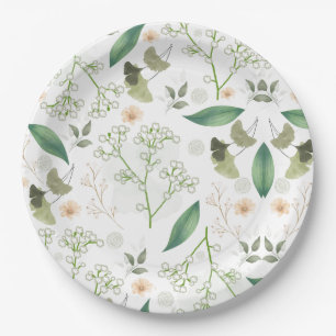 Baby's adem bloemen papieren bordje