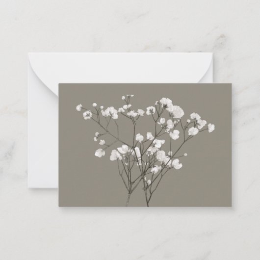 Baby's adem bloemensympathie dank u kaart notitiekaartje (Achterkant)