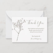 Baby's adem bloemensympathie dank u kaart notitiekaartje (Voorkant)