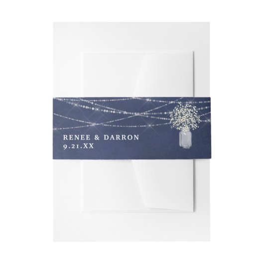 Baby's adem, Chalkboard B & String Lights Floral Uitnodigingen Wikkel (Voorkant Voorbeeld)