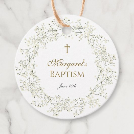 Baby's adem doop communie cadeau labels (Voorkant)