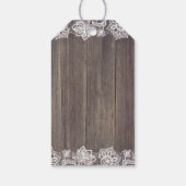 Baby's adem en roze bloemen rustieke bruiloft cadeaulabel (Achterkant)