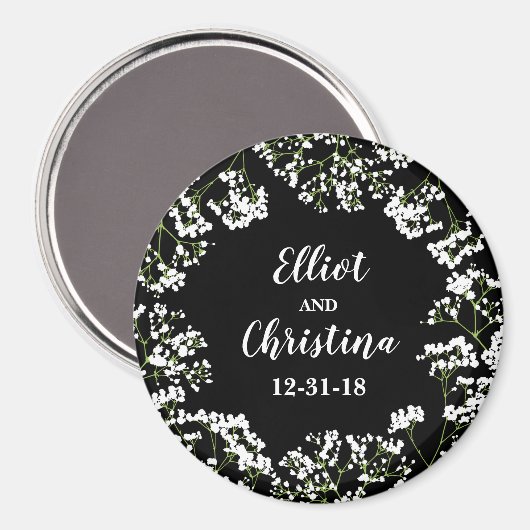 Baby's adem gepersonaliseerd Save the Wedding Date Magneet (Voorkant / Achterkant)