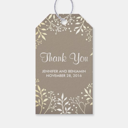 baby's adem gouden folie bruiloft cadeaulabel (Voorkant)