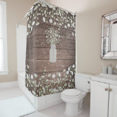 Baby's adem in Mason Jar Rustic Wood Douchegordijn (In situ)