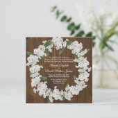 Baby's adem krans bruiloft uitnodiging (Staand voorkant)