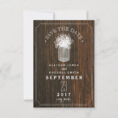 Baby's adem & Mason Jar Barn Wood sparen de datum Save The Date (Voorkant)