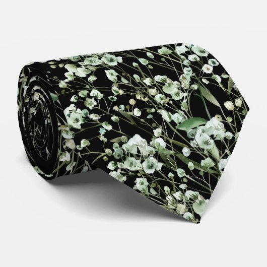 Baby's adem op zwarte stropdas (Opgerold)