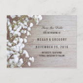 baby's adem rustiek save de datum aankondigingskaart (Voorkant)