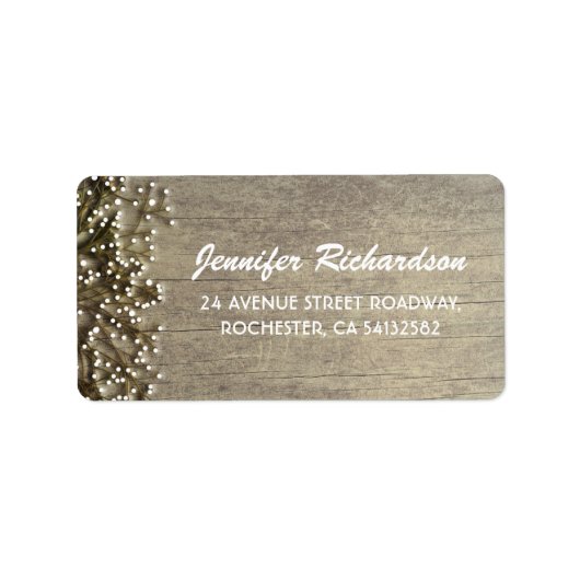 baby's adem rustieke bruiloft etiket (Voorkant)