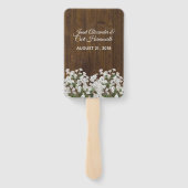 Baby's adem rustieke bruiloft programma fan handwaaier