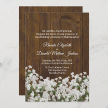 Baby's adem rustieke bruiloft uitnodiging