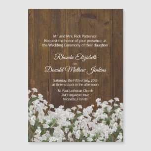 Baby's adem rustieke bruiloft uitnodiging magneet