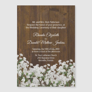 Baby's adem rustieke bruiloft uitnodiging magneet