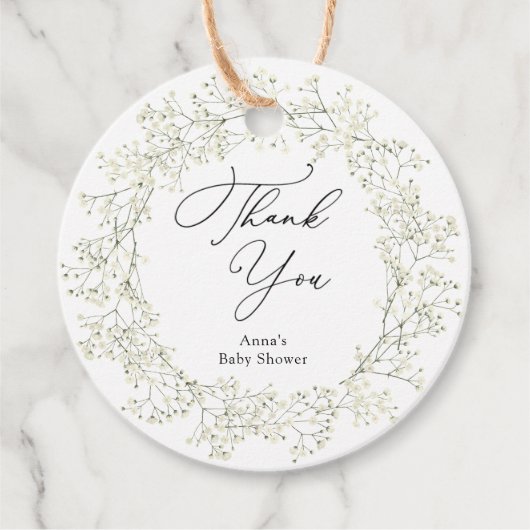 Baby's adem shower cadeautags bedankjes labels (Voorkant)