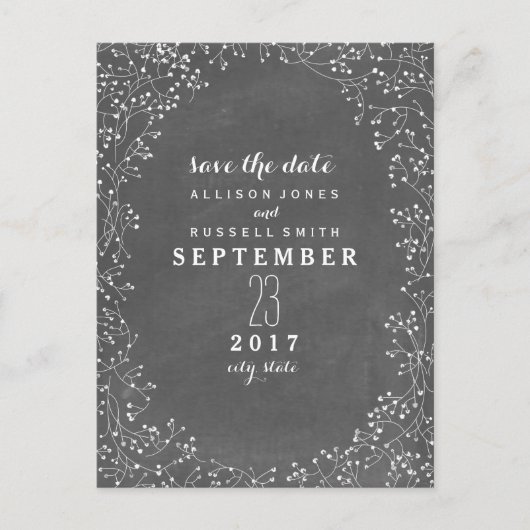 Baby's ademhalingsbord geïnspireerd om de datum op aankondigingskaart (Voorkant)