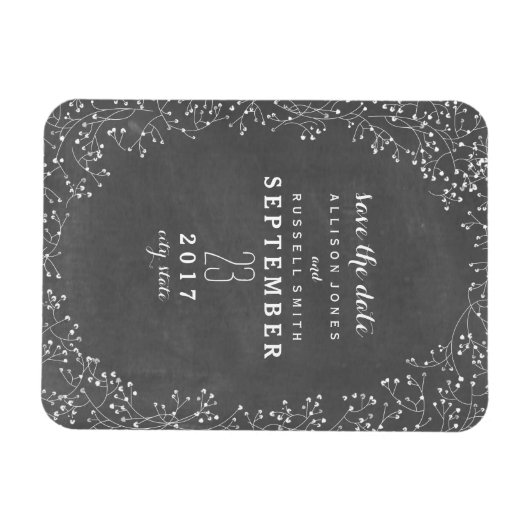 Baby's ademhalingsbord geïnspireerd om de datum op magneet (Horizontaal)