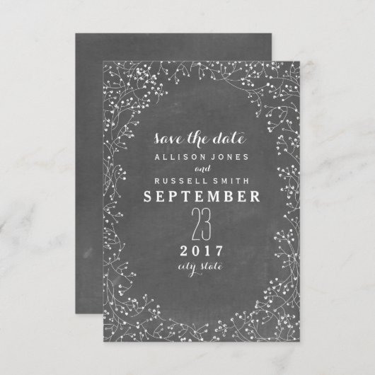 Baby's ademhalingsbord geïnspireerd om de datum op save the date (Voorkant / Achterkant)