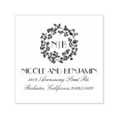 Baby's ademkrans Monogram Bloemen Elegant Zelfinktende Stempel (Design)