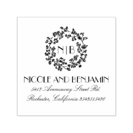 Baby's ademkrans Monogram Bloemen Elegant Zelfinktende Stempel