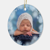 Baby's allereerste kerstfoto Birth Stats Keramisch Ornament (Links)